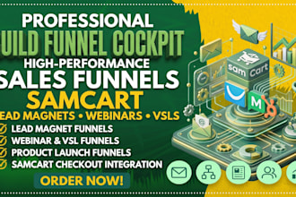 build funnel cockpit lead magnet webinar vsl product launch sales funnel samcart