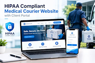 build hipaa compliant medical courier website with client portal