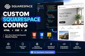 add custom HTML, CSS, and javascript code to your squarespace website