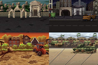 draw pixel tileset landscape pixel art background parallax side scroller tilemap