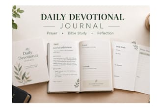 design format daily devotional digital prayer journal, canva journal bible study
