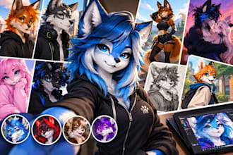draw unique nsfw furry art, furry pfp, nsfw furry anthro art, sfw anime furry