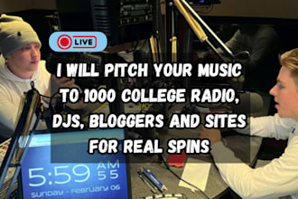 spin your song to 5000 college radio stations and djs in USA UK canada