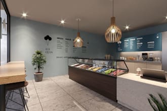 design ice cream factory, production center,bakery shop,distribution cake centre