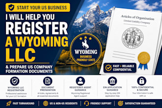 help you register a wyoming llc and prepare US company formation document