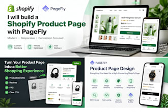 design a shopify product page with pagefly