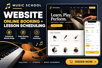 build a music school website with online booking and lesson scheduling