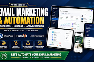 setup wordpress email marketing with hubspot, activecampaign automation