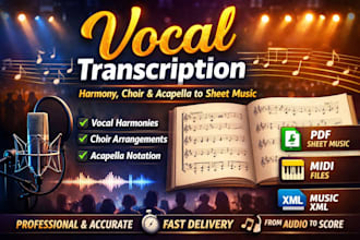 do vocal transcription harmony choir acapella to sheet music