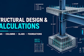 beam, column, slab, foundation design, load calculations and analysis