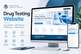 build drug testing website laboratory medical supply website