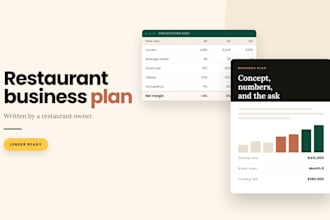 write your restaurant, cafe or bar business plan with financials