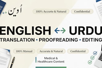 do english to urdu manual tranlation and transcription