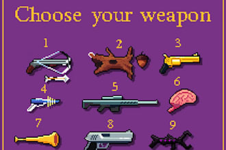 create custom pixel art game assets, sprites and characters