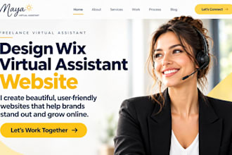 design wix virtual assistant website administrative support service website