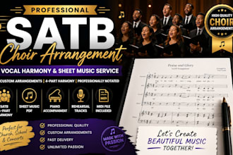 do professional satb choir arrangement vocal harmony and sheet music service