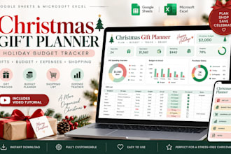 create christmas gift planner spreadsheet google sheets holiday budget tracker