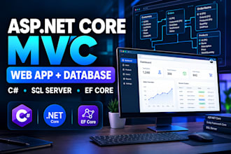 build asp dotnet core, mvc web application with sql database