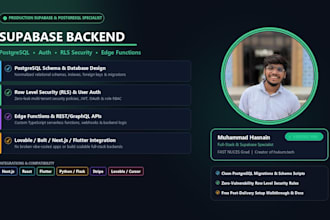build supabase backend postgresql database and auth api