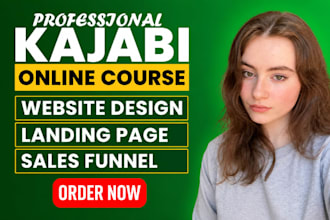 setup kajabi online course, website, landing page and sales funnel