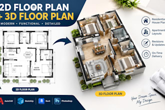 draw architectural 2d floor plans and floor plan drawings in autocad