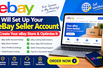 setup stable ebay seller account, create ebay store for any country