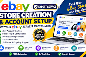 setup stable ebay seller account, create ebay store for any country