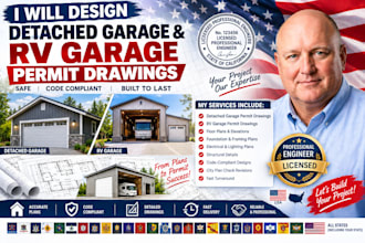 design detached garage and rv garage permit drawings