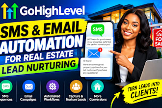 setup gohighlevel SMS email automation for real estate lead nurturing reactive