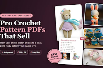 design a professional crochet pattern PDF for your etsy shop