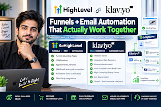 setup gohighlevel CRM and klaviyo email automation