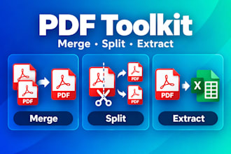 merge, split pdfs and extract tables to excel