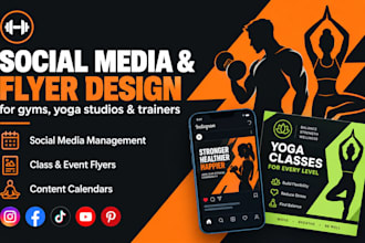 be your fitness, gym, yoga social media marketing manager, sport flyer designer