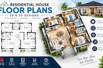 design residential house floor plans in 2d and 3d