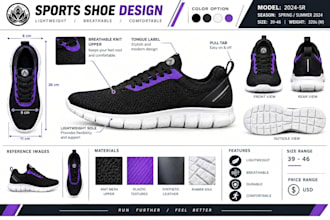 create a professional sneaker tech pack for factory production
