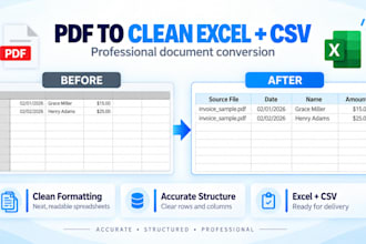 convert PDF tables, scans, and screenshots to excel or CSV
