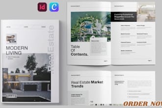design promo brochure, catalog, booklet for rental property leasing management