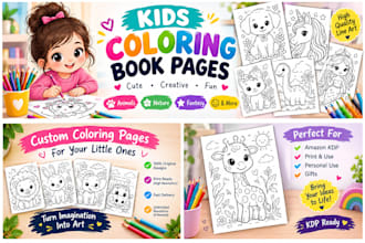 create kids coloring book, adults coloring book