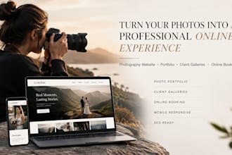 design photography website, photographer, portfolio gallery photography website
