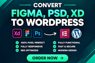 convert figma to wordpress PSD to wordpress figma to elementor
