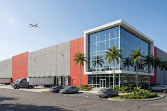build distribution center layout,logistic complex site plan,3pl warehouse render