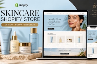 build cosmetic shopify store skincare store beauty shopify store fashion website