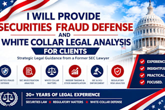 provide sec securities fraud defense and white collar legal analysis for clients