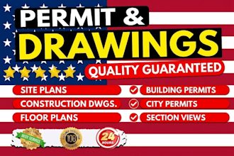 draw city permit drawings building permit plan, site plans construction drawing