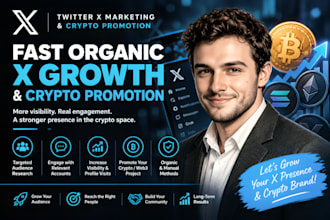 do fast organic growth for twitter x followers and crypto promotion