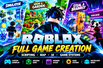 develop steal brainrot, roblox full game creation, grow a garden or simulator