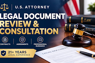 provide US attorney legal document review and consultation