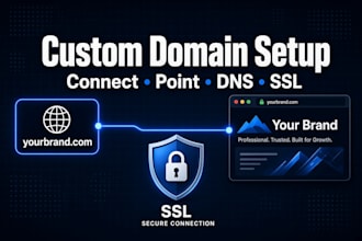 connect, link, point, setup and add your custom domain