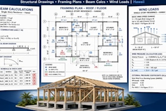 design structural drawings framing plans beam calculations and wind loads hawaii