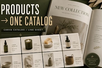 create a canva product catalog or wholesale line sheet for your new brand today